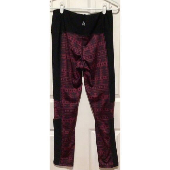 RBX Women’s Black & Burgundy Activewear Leggings – Size Large Workout Athleisure - Picture 3 of 4